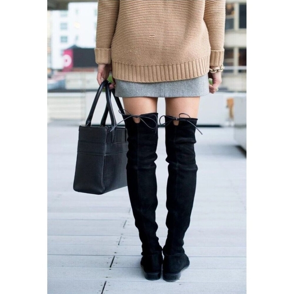 Stuart Weitzman Lowland Suede Over-the-knee Boots Black Women’ Size 5.5 M - Picture 13 of 15